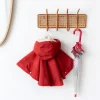 Poncho chaud de voyage imperméable carmin