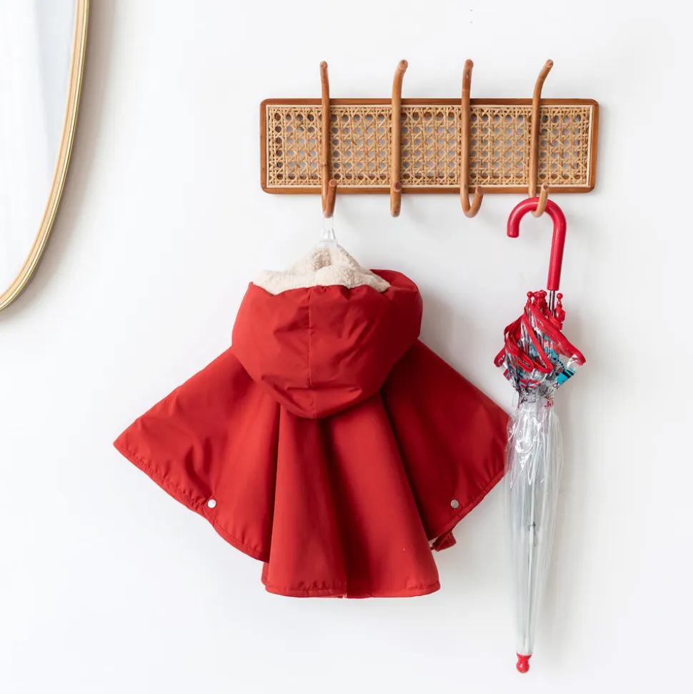Poncho chaud de voyage imperméable carmin