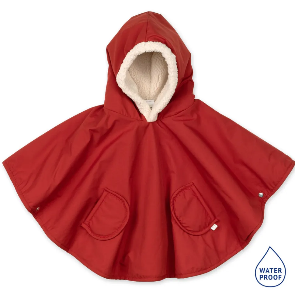 Poncho chaud de voyage imperméable carmin