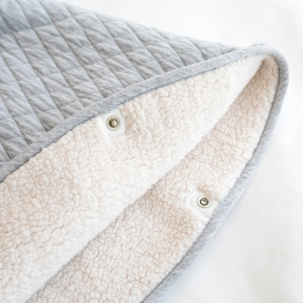 Poncho chaud de voyage pady quilted mix grey