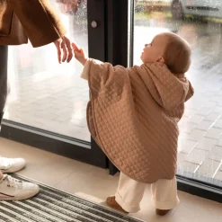 Poncho chaud de voyage pady quilted jersey beige