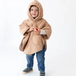 Poncho chaud de voyage pady quilted jersey beige