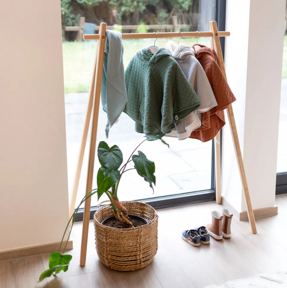 Poncho chaud de voyage pady quilted jersey brick