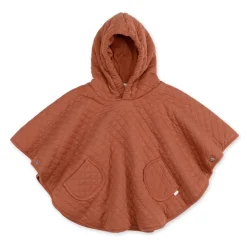 Poncho chaud de voyage pady quilted jersey brick