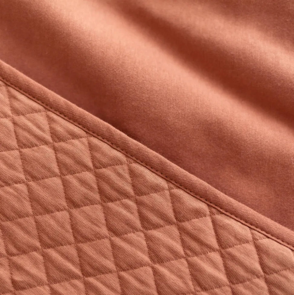 Poncho chaud de voyage pady quilted jersey brick