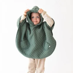 Poncho chaud de voyage pady quilted jersey vert