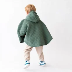 Poncho chaud de voyage pady quilted jersey vert