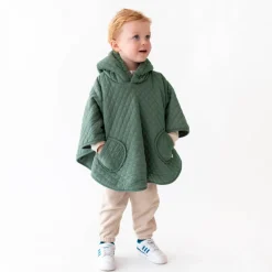 Poncho chaud de voyage pady quilted jersey vert
