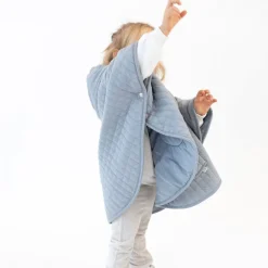 Poncho chaud de voyage pady quilted jersey stone