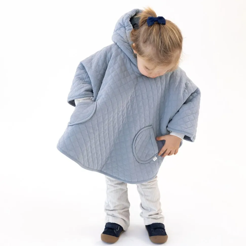 Poncho chaud de voyage pady quilted jersey stone