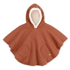 Poncho chaud de voyage pady quilted brick