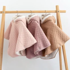 Poncho chaud de voyage pady quilted beige