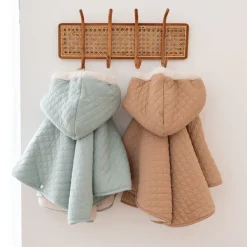 Poncho chaud de voyage pady quilted beige