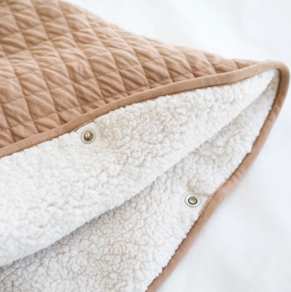 Poncho chaud de voyage pady quilted beige