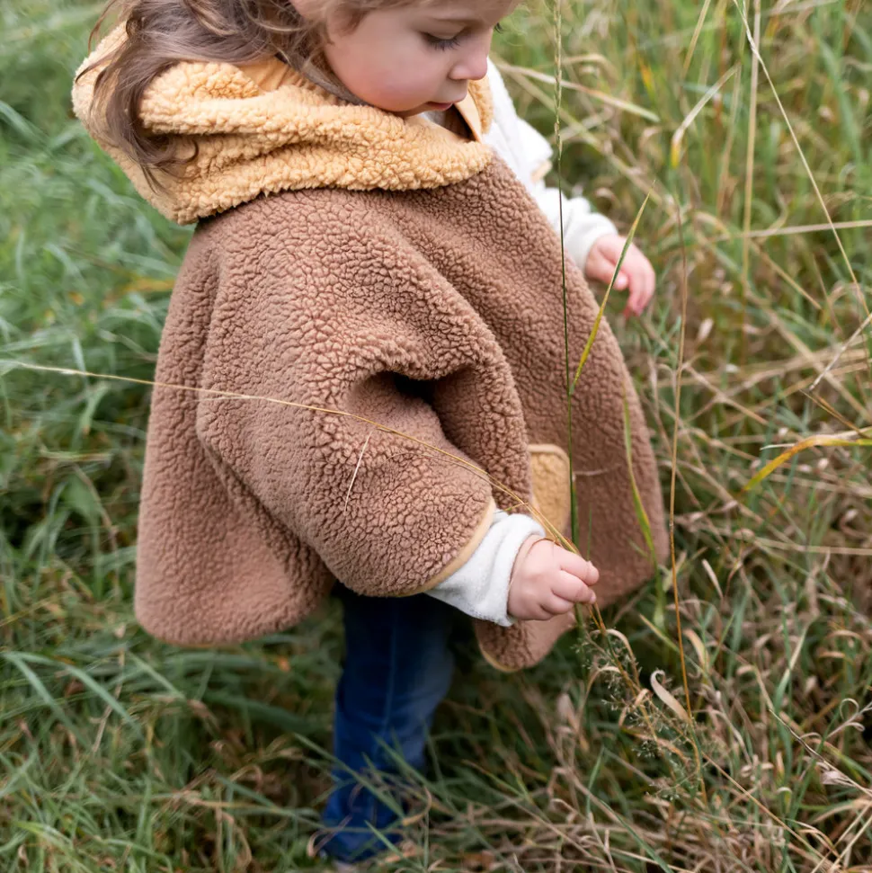 Poncho chaud de voyage teddy bouclette muffin