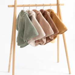 Poncho chaud de voyage teddy bouclette natural