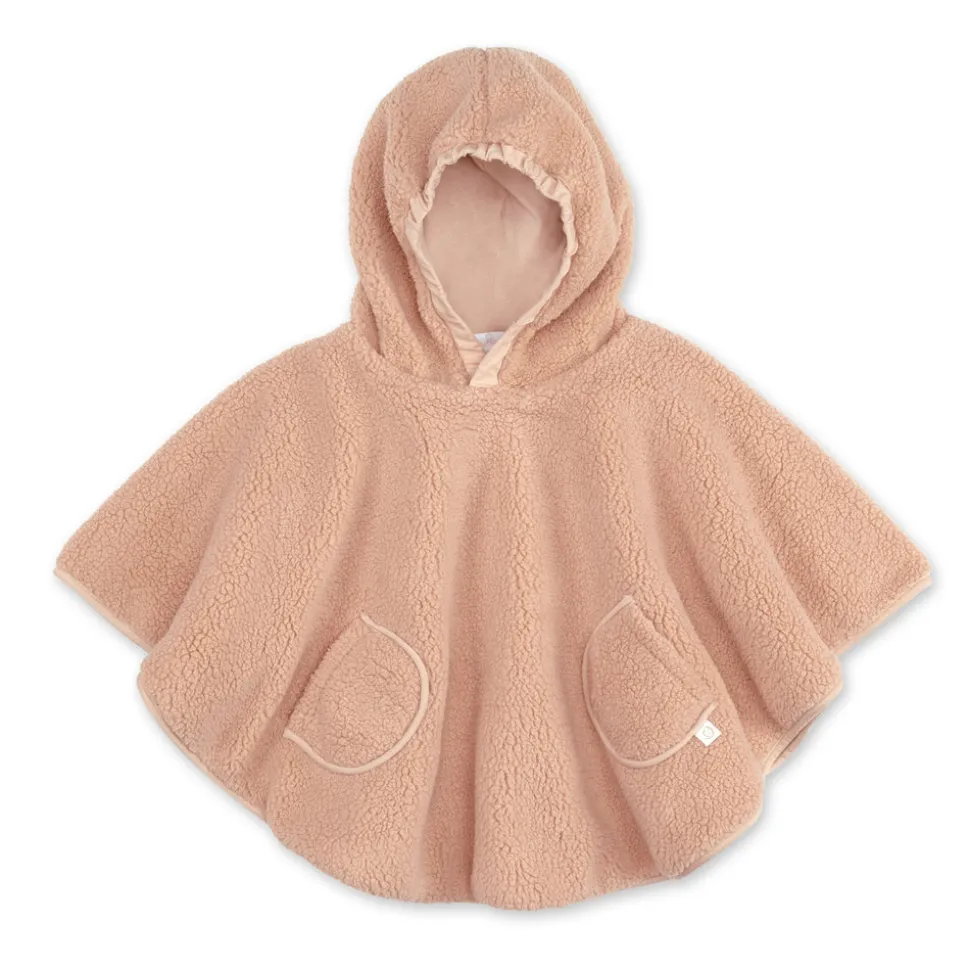 Poncho chaud de voyage teddy bouclette natural