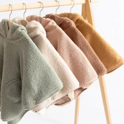 Poncho chaud de voyage teddy bouclette ficelle