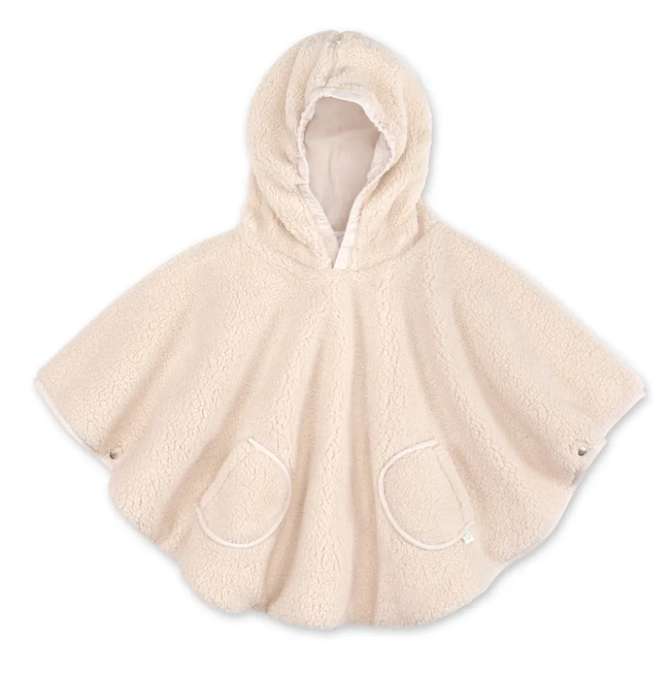 Poncho chaud de voyage teddy bouclette ficelle