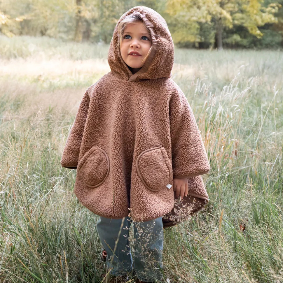 Poncho chaud de voyage teddy bouclette muffin