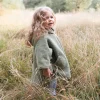 Poncho chaud de voyage teddy bouclette kaki