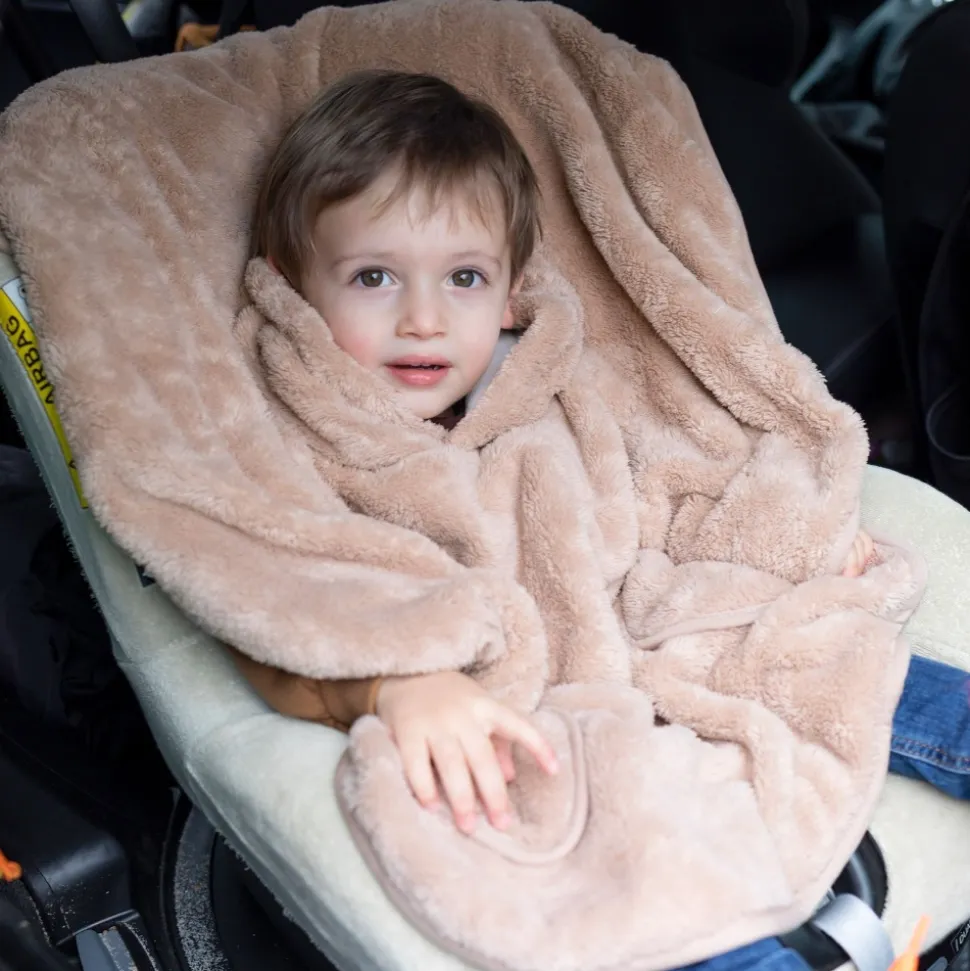 Poncho chaud softy beige naturel