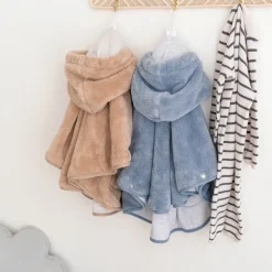 Poncho chaud softy cadum bleu stone