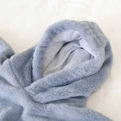 Poncho chaud softy cadum bleu stone