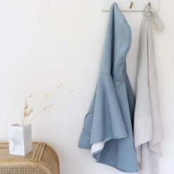Poncho chaud teddy bleu minéral