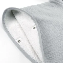 Poncho chaud teddy gris
