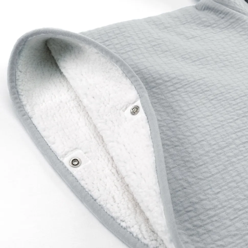 Poncho chaud teddy gris