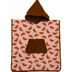 Poncho de bain à capuche bambou et gaze de coton croissants 3/5ans