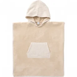 Poncho de bain à capuche bambou & gaze de coton - 3/5 ans galet