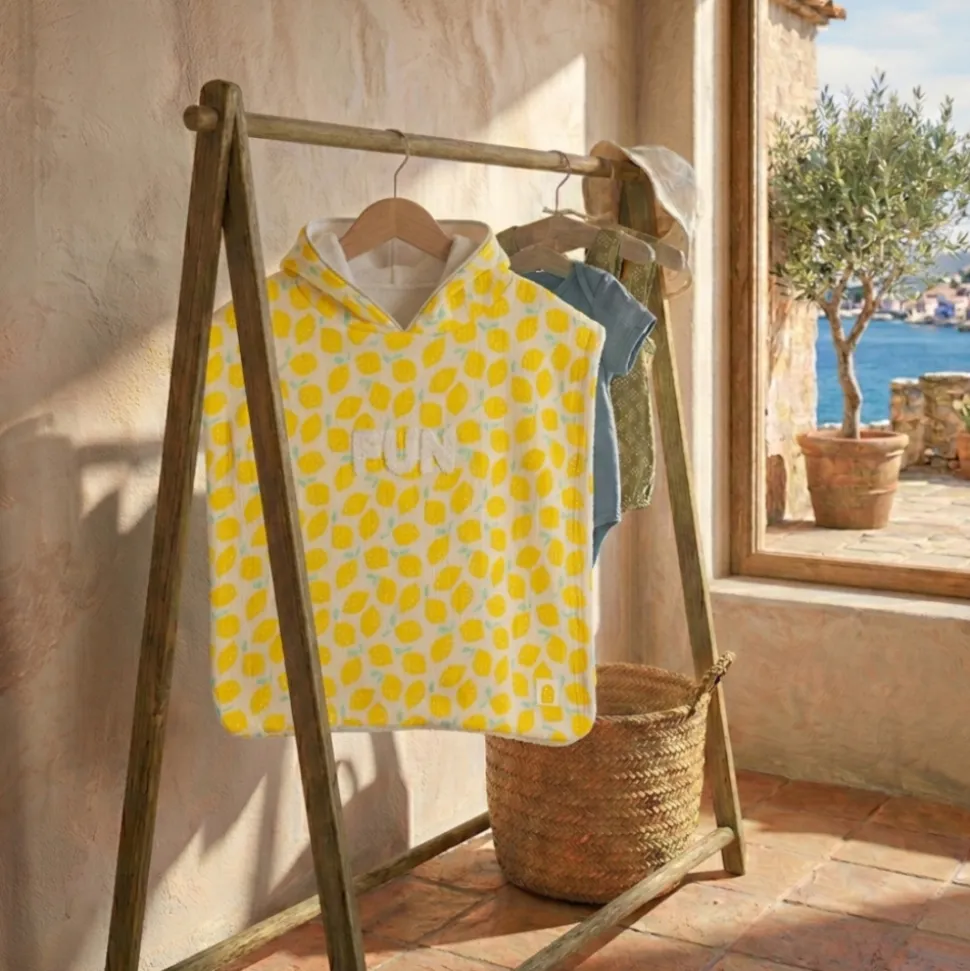 Poncho de bain citron