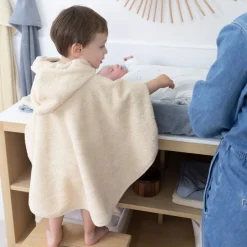 Poncho de bain éponge crème