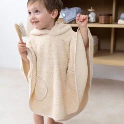 Poncho de bain éponge crème