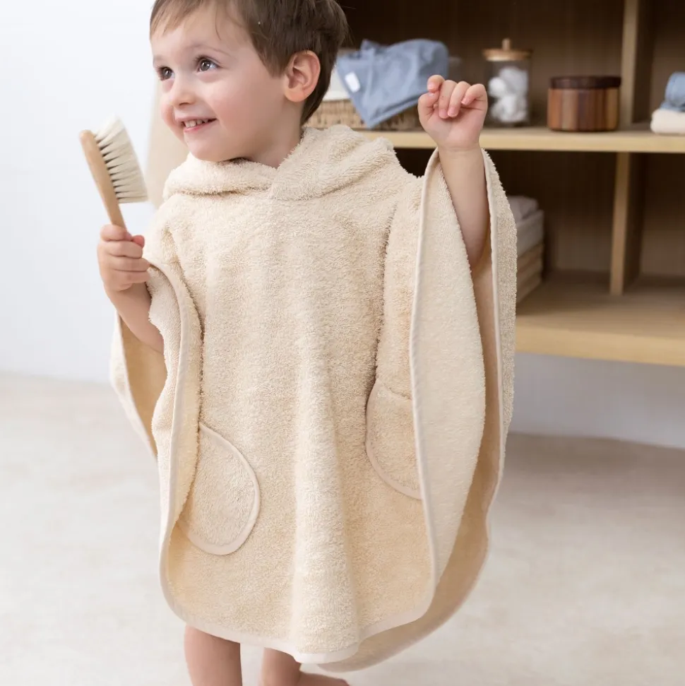 Poncho de bain éponge crème