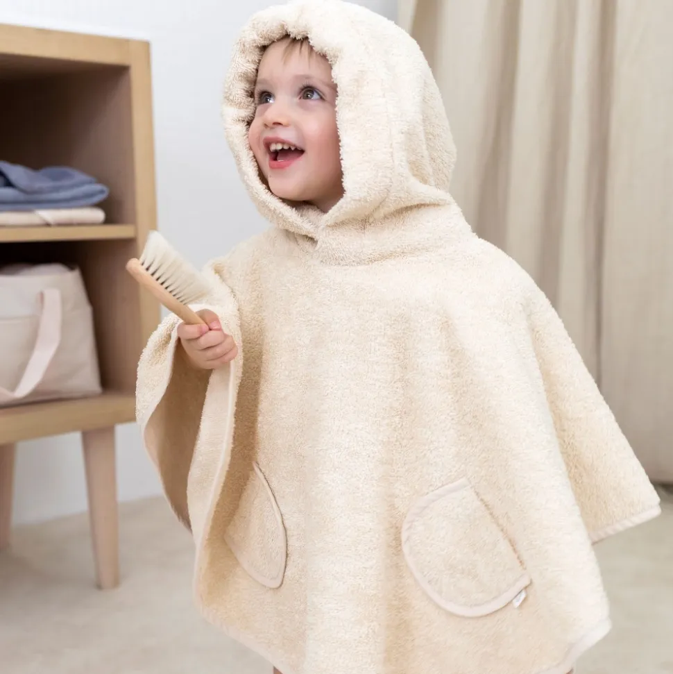 Poncho de bain éponge crème