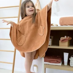 Poncho de bain éponge orange