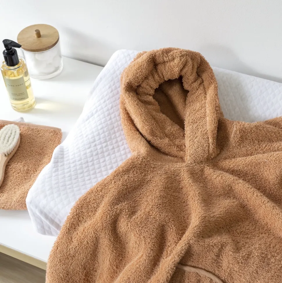 Poncho de bain éponge orange