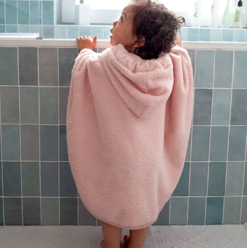 Poncho de bain éponge rose clair