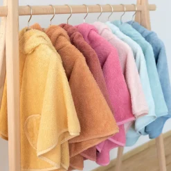 Poncho de bain éponge rose clair