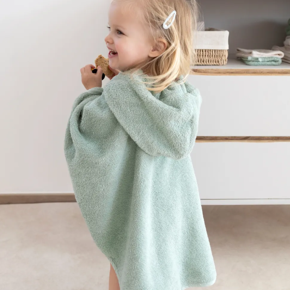 Poncho de bain éponge vert sauge