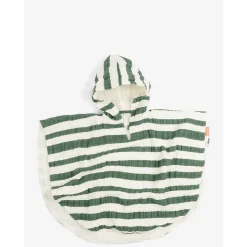 Poncho de bain stripes vert