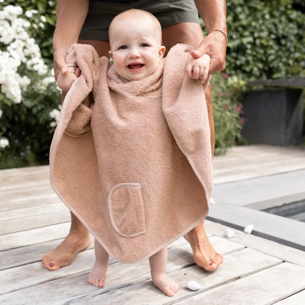 Poncho de bain terry beige