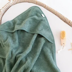 Poncho de bain terry vert