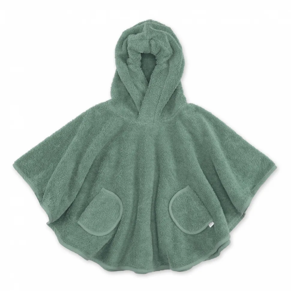 Poncho de bain terry vert