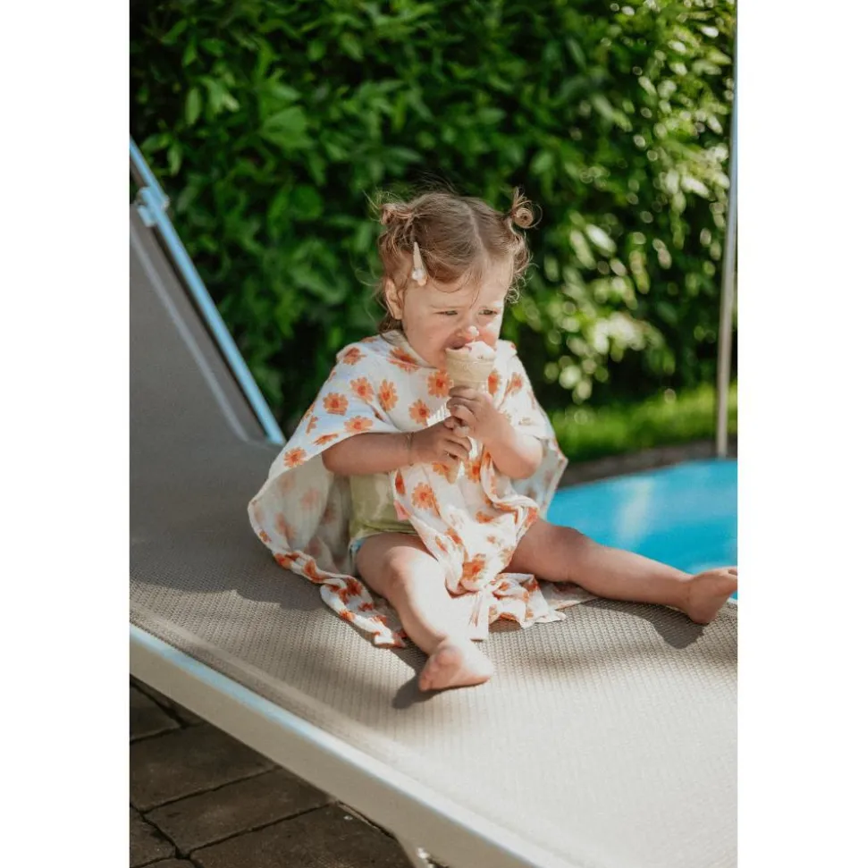 Poncho de plage cœur en fleur 52 x 52 cm