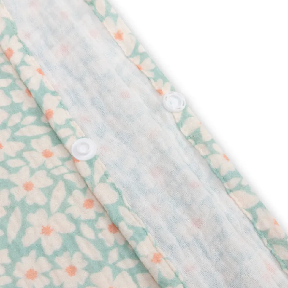 Poncho de plage 55 x 50 cm fleurs vertes