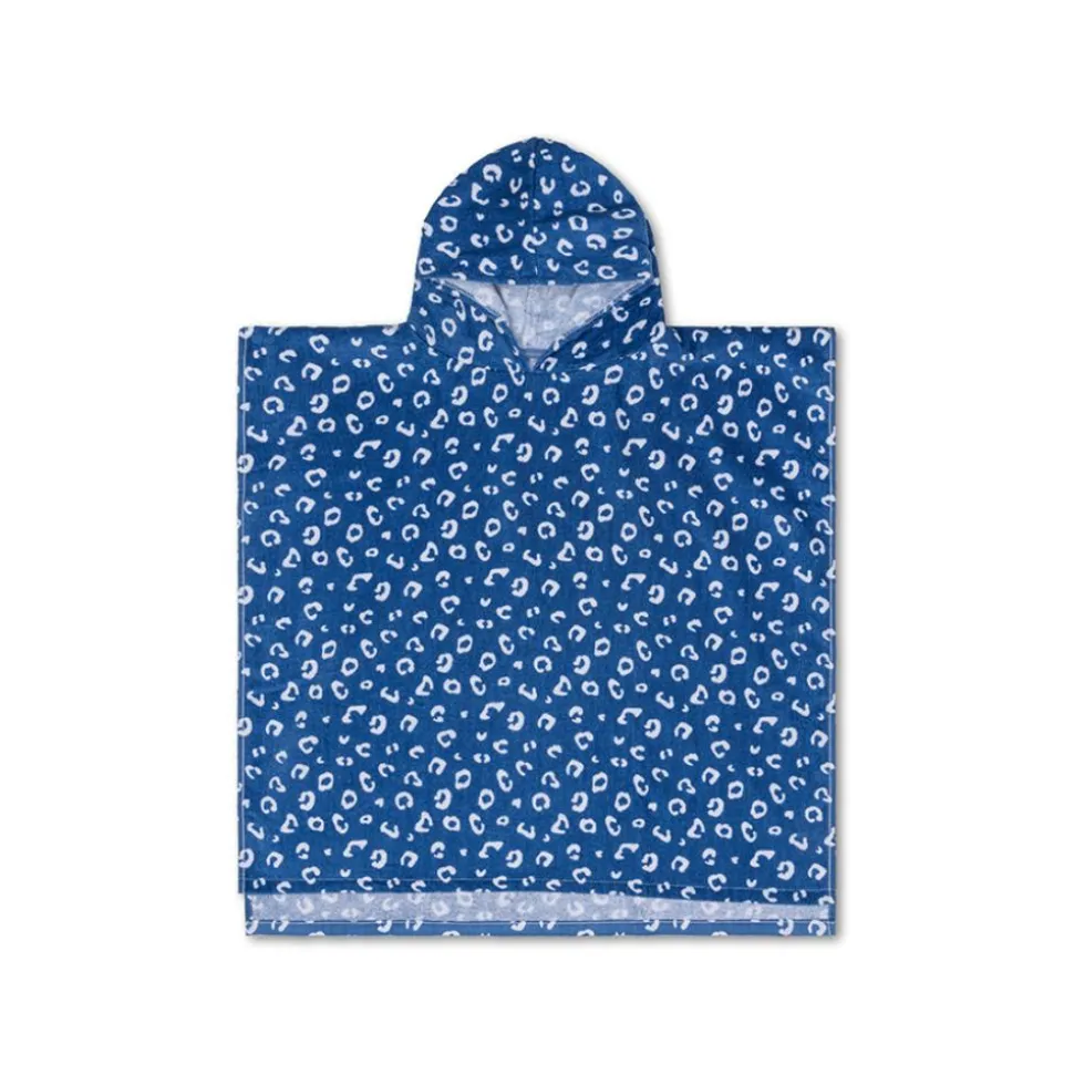 Poncho de plage 65x65 cm léopard bleu